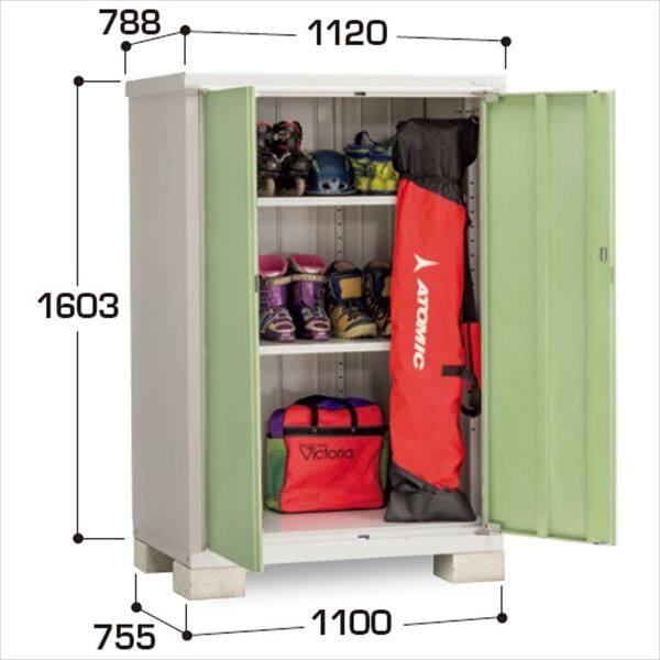 『配送は関東・東海限定』イナバ物置　BJX／アイビーストッカー　BJX-117D JG　全面棚タイプ　 JG(ジェードグリーン)