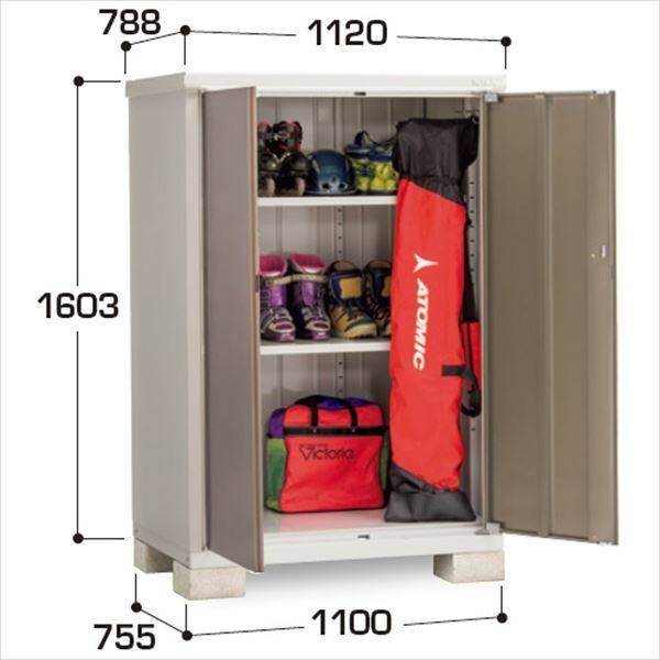 『配送は関東・東海限定』イナバ物置　BJX／アイビーストッカー　BJX-117D EB　全面棚タイプ　 EB(エボニーブラウン)