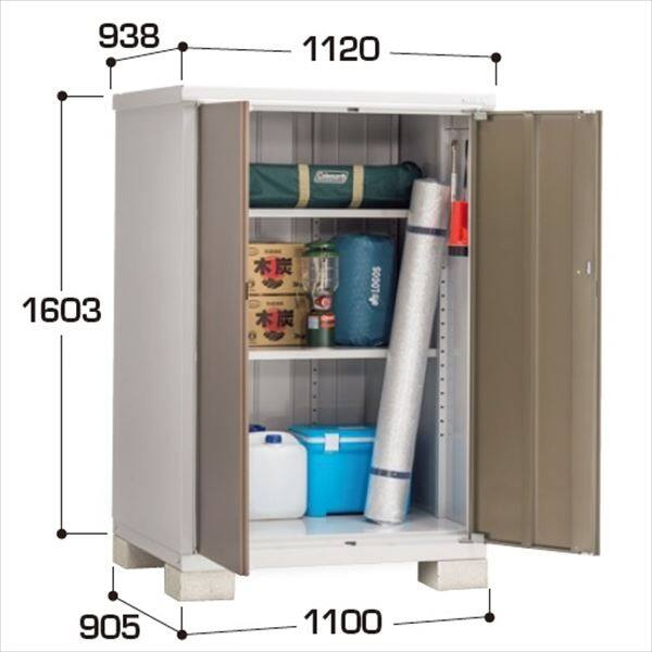 『配送は関東・東海限定』イナバ物置　BJX／アイビーストッカー　BJX-119D EB　全面棚タイプ　 EB(エボニーブラウン)