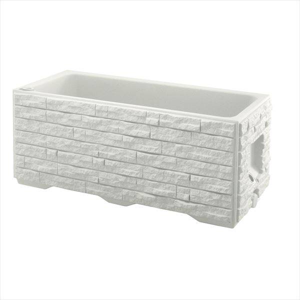 リッチェル タウンプランターWS 100型 石積 ＋ 楽育彩園 公共用培養土・液肥セット 40 ×2箱 サンドグレー（ＳＧ）