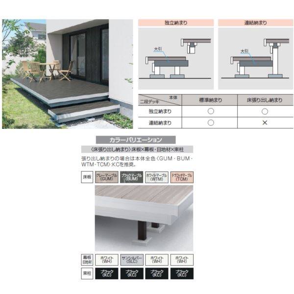 三協アルミ ラステラ オプション 二段デッキ（束連結） 床張り出し納まり／独立納まり 出幅 5尺 『デッキ本体は別売です』 『ウッドデッキ 人工木』 5尺