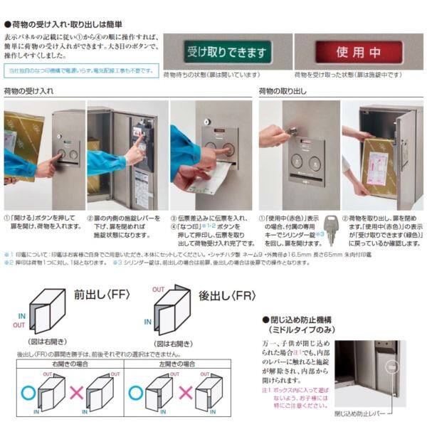パナソニック 戸建住宅用宅配ボックス コンボ スリムタイプ 本体＋据置き施工用ベースセット 前出し CTNR4010R（L) + CTNR8110TB ※開き方を指定してください『一戸建て用 屋外』 