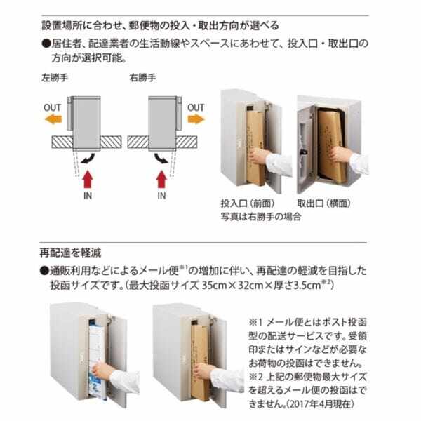 ナスタ Qual クオール 大型郵便物対応 戸建郵便受箱 前入横出・口金タイプ KS-MAB3-RLK-Ｌ （右勝手） 『郵便ポスト』 ライトグレー