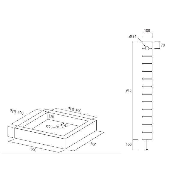 オンリーワン アンティークブリックス 水栓柱EG3-AB-FTC + ガーデンパンセット チャコールグレーミックス チャコールグレーミックス