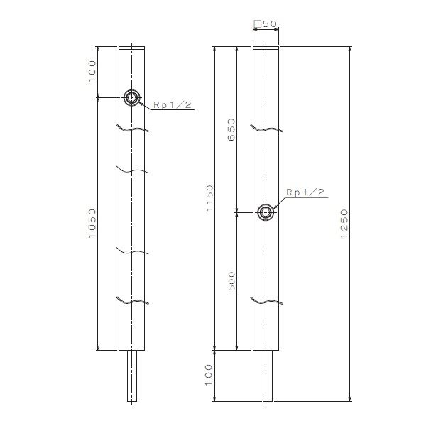 オンリーワン アルミ立水栓ステーク 50 蛇口セット 補助蛇口仕様 GM3-AL50BH3 ブラック ＊アダプターは付属しておりません ブラック