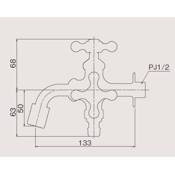 オンリーワン ガーデン水栓 不凍水栓 不凍二口万能胴長水栓 HV3-FBDT-M メッキ 