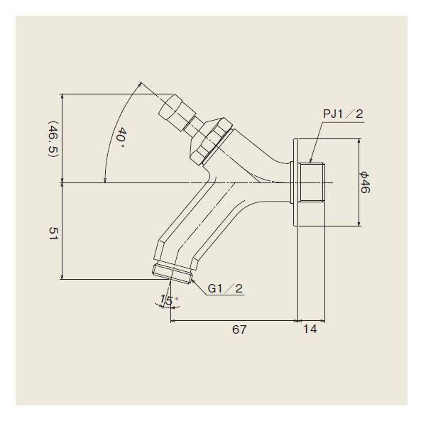オンリーワン ガーデン水栓 トランクフォーセット ライン GM3-F-284L 鋳肌メッキ 