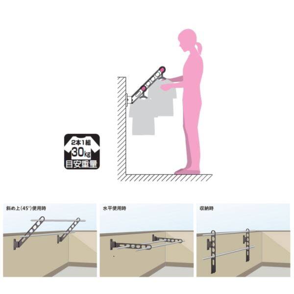 川口技研 ホスクリーン 腰壁用ホスクリーン HC-65型 ＊2本入り ＃HC-65-LB 『物干し 屋外』 『ベランダ』 ライトブロンズ