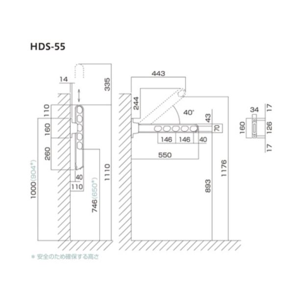 川口技研 ホスクリーン 腰壁用ホスクリーン HDS-55型 ＊2本入り ＃HDS-55-DB 『物干し 屋外』 『ベランダ』 ダークブロンズ