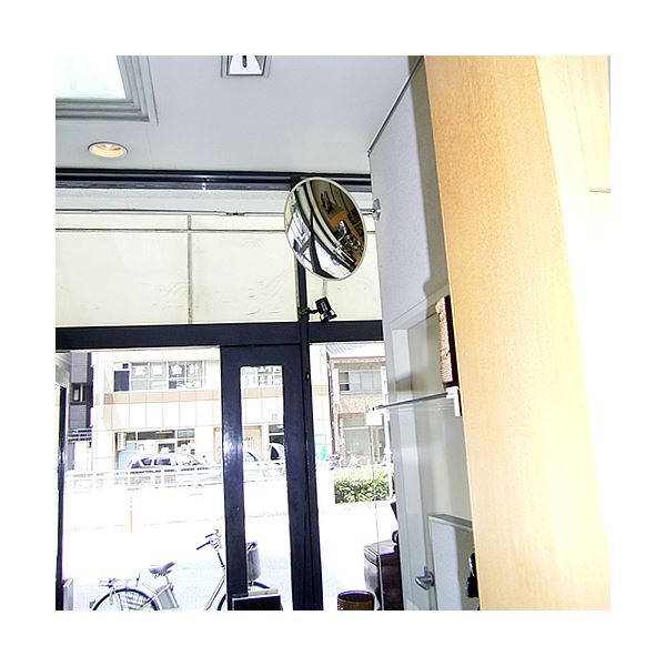 信栄物産　防犯ミラー室内用　フレキシブル　丸型　310径　枠：白　＃H-30W　 