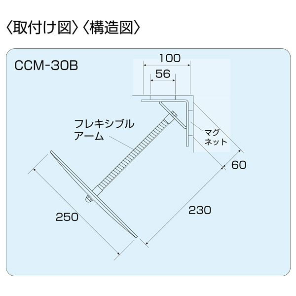 信栄物産　コーナー専用ミラー　250×250　マグネットタイプ　＃CCM-30B　 