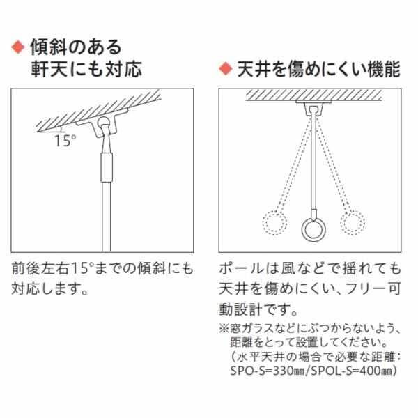 川口技研 ホスクリーン 軒天用ホスクリーン スポット型 SPO型 ＊1本入 ＃SPOL-S 『物干し 屋外』 『ベランダ』 32546401  キロ本店