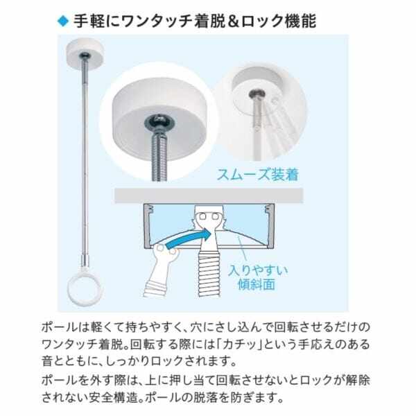 川口技研 ホスクリーン 室内用ホスクリーン スポット型 SPD型 ショートサイズ ＊2本入 ＃SPDS-W 『物干し 室内』 ホワイト