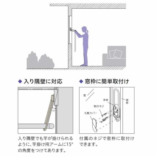 川口技研 ホスクリーン 室内用ホスクリーン 窓枠付 MD型 ＊1セット入（左右一組） ＃MDL-W 『物干し 室内』 ホワイト 32549701  キロ本店