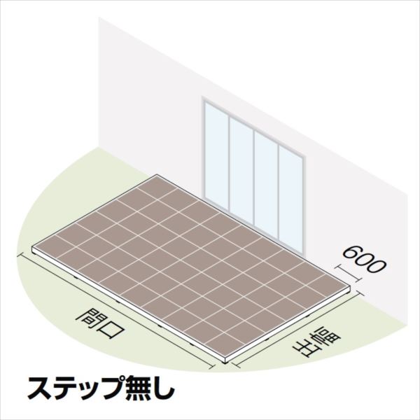 『配送は関東・東海限定』 リクシル タイルデッキ ステップ無し 間口：2400mm×出幅：1200mm 基礎束柱Aセット 