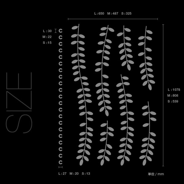 東京ステッカー 高級ウォールステッカー 植物 ハリエンジュ Lサイズ ＊TS0018-FL ブラック 『おしゃれ かわいい』 『壁 シール』 