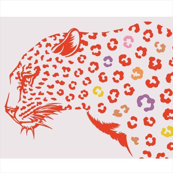 東京ステッカー 高級ウォールステッカー 動物 ヒョウ Lサイズ ＊TS0019-DL オレンジ 『おしゃれ かわいい』 『壁 シール』 