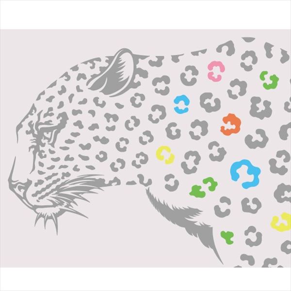 東京ステッカー 高級ウォールステッカー 動物 ヒョウ Lサイズ ＊TS0019-GL グレー 『おしゃれ かわいい』 『壁 シール』 