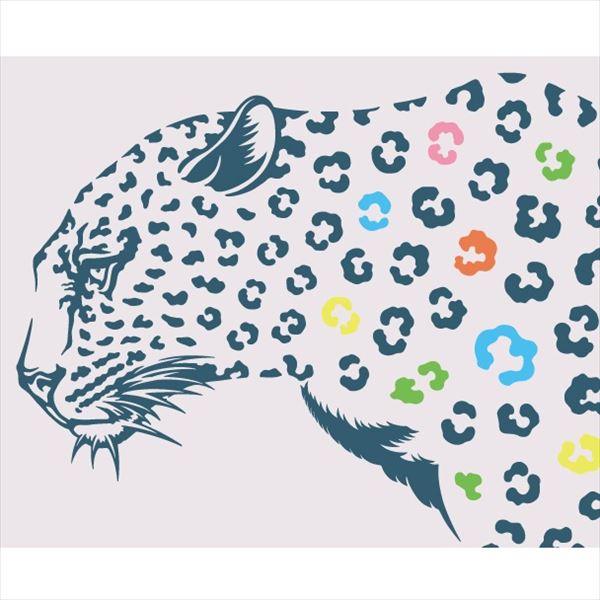 東京ステッカー 高級ウォールステッカー 動物 ヒョウ LLサイズ ＊TS0019-ALL ネイビー 『おしゃれ かわいい』 『壁 シール』 
