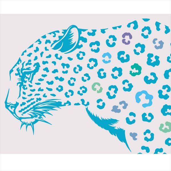 東京ステッカー 高級ウォールステッカー 動物 ヒョウ LLサイズ ＊TS0019-BLL ライトブルー 『おしゃれ かわいい』 『壁 シール』 