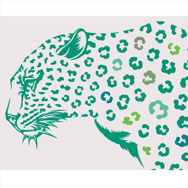 東京ステッカー 高級ウォールステッカー 動物 ヒョウ LLサイズ ＊TS0019-FLL グリーン 『おしゃれ かわいい』 『壁 シール』 
