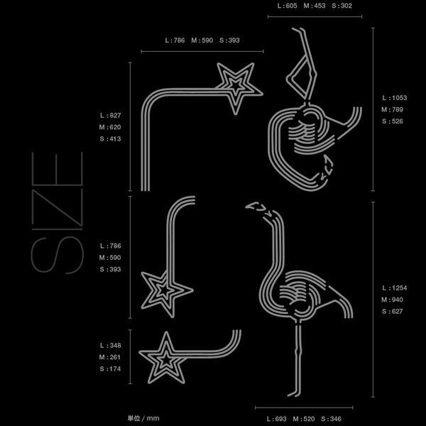 東京ステッカー 高級ウォールステッカー 動物 フラミンゴ ルック Sサイズ ＊TS0047-CS オレンジ 『おしゃれ かわいい』 『壁 シール』 