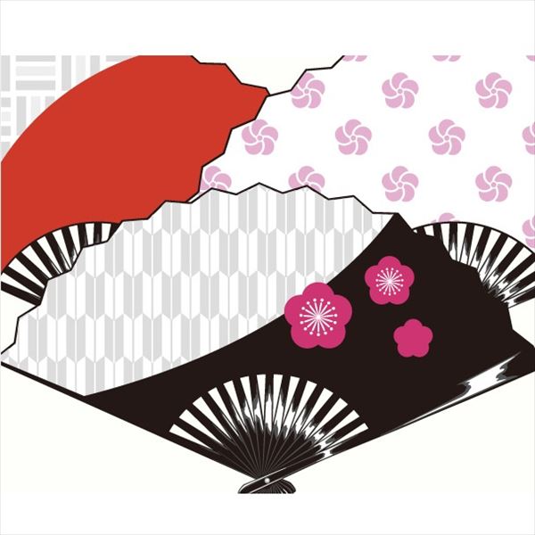 東京ステッカー 高級ウォールステッカー 和風 扇子 Mサイズ ＊TS0026-BM 白と紅色 『おしゃれ かわいい』 『壁 シール』 