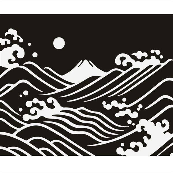 東京ステッカー 高級ウォールステッカー 和風 荒波に富士 Sサイズ ＊TS0030-BS 白群 『おしゃれ かわいい』 『壁 シール』 