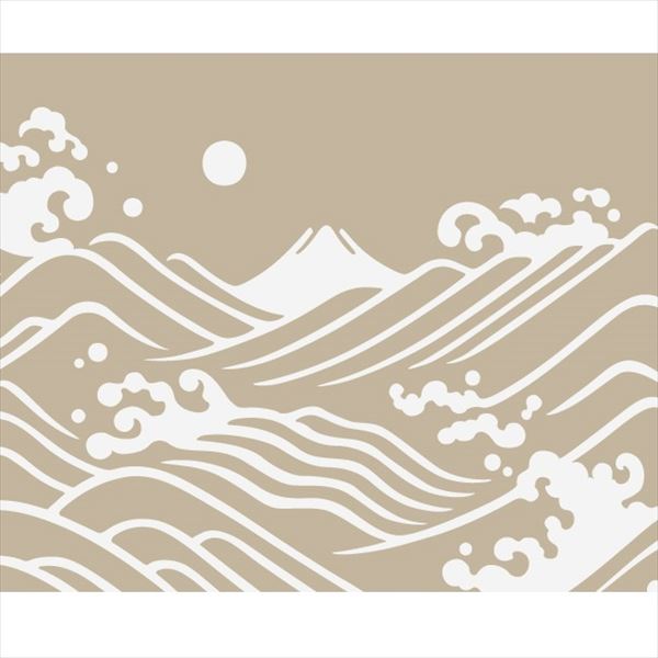 東京ステッカー 高級ウォールステッカー 和風 荒波に富士 Mサイズ ＊TS0030-FM 鳶色 『おしゃれ かわいい』 『壁 シール』 