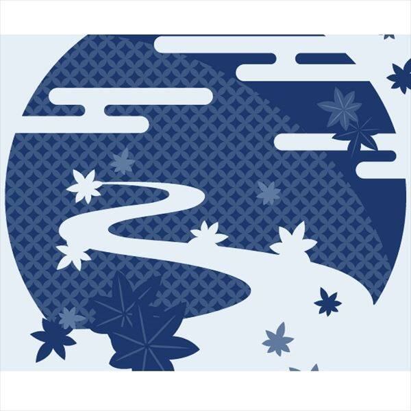 東京ステッカー　高級ウォールステッカー　和風　楓と小川　Mサイズ　＊TS0032-AM 紺色 『おしゃれ かわいい』　『壁　シール』 東京ステッカー ウォールステッカー 大判 転写 人気 和柄楓と小川⁄紺色⁄S TSー0032ーAS （直送品）