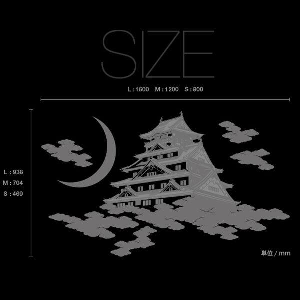 東京ステッカー 高級ウォールステッカー 和風 大阪城 Lサイズ ＊TS0049-EL 赤紅 『おしゃれ かわいい』 『壁 シール』 