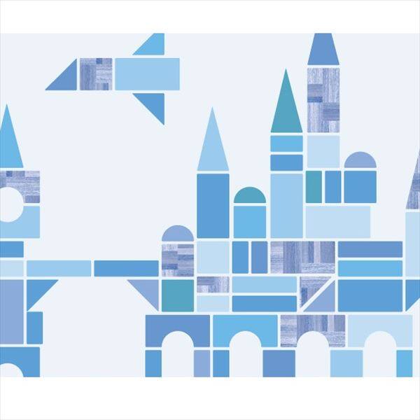 東京ステッカー 高級ウォールステッカー キッズ 積み木遊び Lサイズ ＊TS0029-CL ブルー 『おしゃれ かわいい』 『壁 シール』 