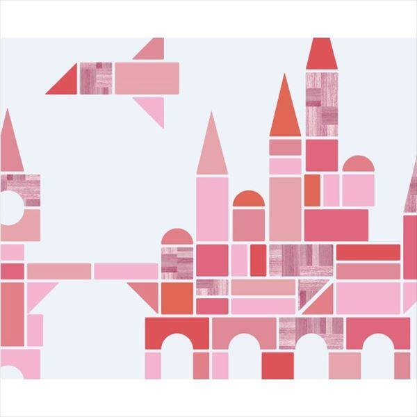 東京ステッカー 高級ウォールステッカー キッズ 積み木遊び Lサイズ ＊TS0029-DL レッド 『おしゃれ かわいい』 『壁 シール』 