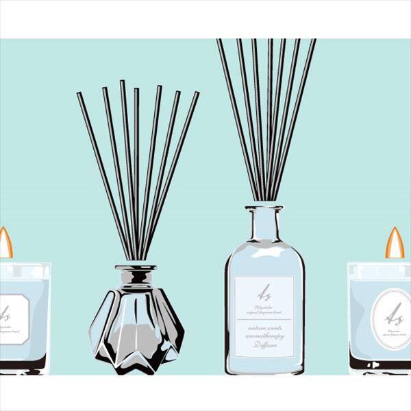 東京ステッカー 高級ウォールステッカー グラフィックアート アロマタイム Mサイズ ＊TS0033-BM ライトブルー 『おしゃれ かわいい』 『壁 シール』 