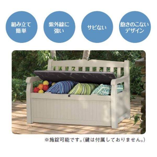 個人宅様は配達不可商品 メイク 樹脂製収納庫 KE-EB エデンガーデンベンチ 