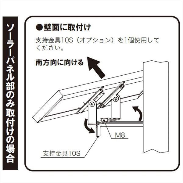 ニッケイ ソーラー照明灯 ニコソーラー・アトリウム オプション 600／450共通 支持金具10S（壁面用金具） ＊本体取付時2個必要 ＊A82774 『NIKKEI アドビック』 