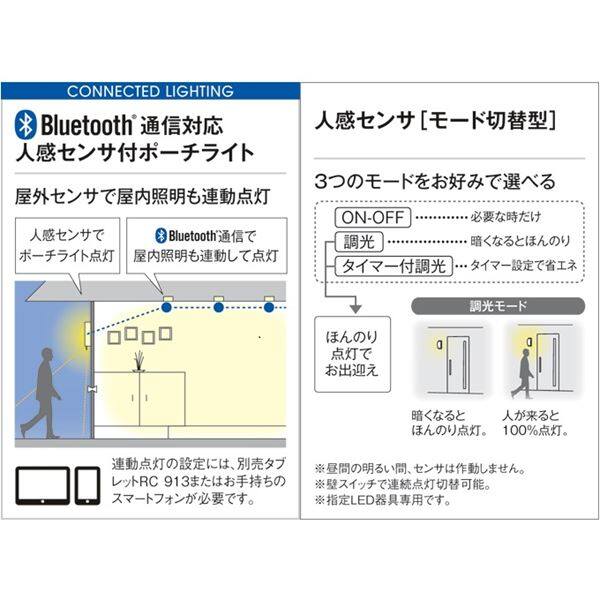 オーデリック 人感センサ付ポーチライト （モード切替型） # OG 254 834BC 人感センサ付 