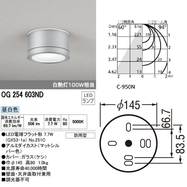 オーデリック ポーチライト # OG 254 603ND 昼白色 