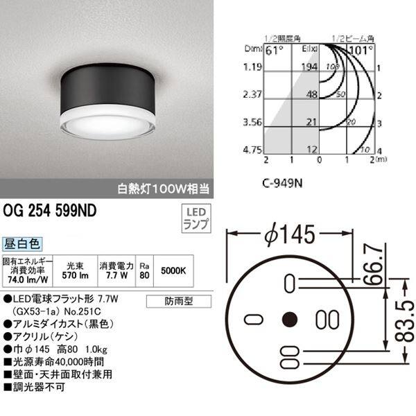 オーデリック ポーチライト # OG 254 599ND 昼白色 