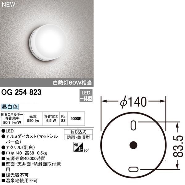 オーデリック ポーチライト # OG 254 823 昼白色 