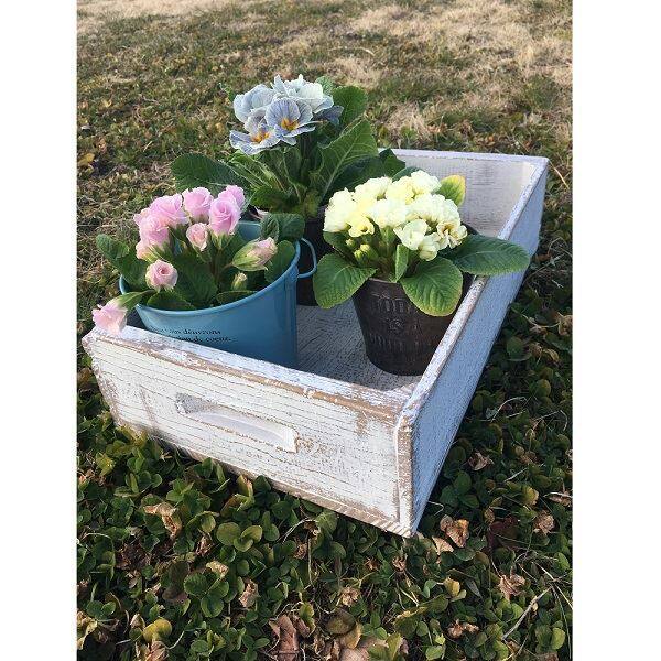 ヘルメス ウレタンウッド アンティークBOX 小 WB-S （W) シャビーホワイト シャビーホワイト