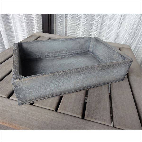 ヘルメス ウレタンウッド アンティークBOX 小 WB-S （B） シャビーブルー シャビーブルー