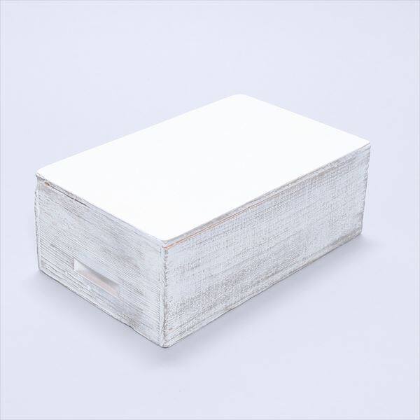 ヘルメス ウレタンウッド アンティークBOX 大 WB-L （W) シャビーホワイト シャビーホワイト