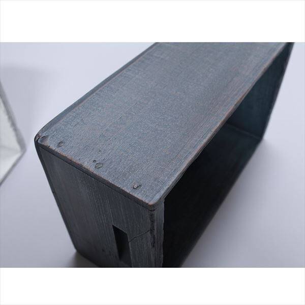 ヘルメス ウレタンウッド アンティークBOX 大 WB-L （B） シャビーブルー シャビーブルー