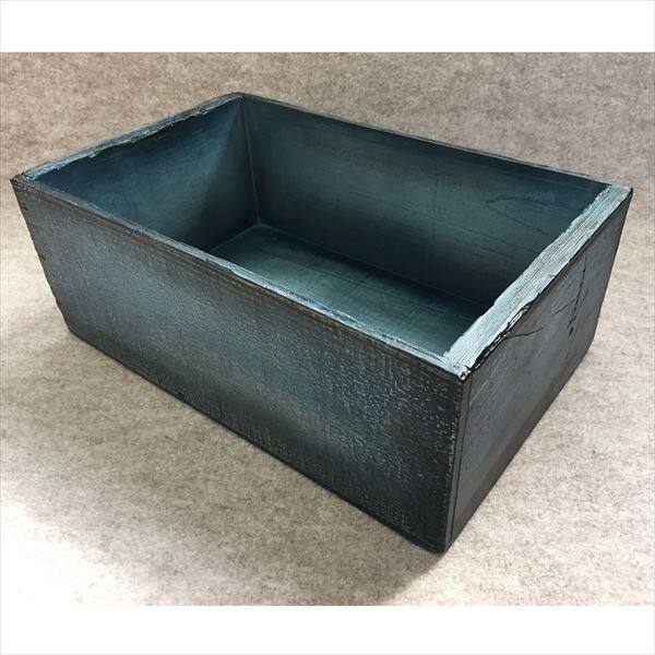 ヘルメス ウレタンウッド アンティークBOX 大 WB-L （B） シャビーブルー シャビーブルー