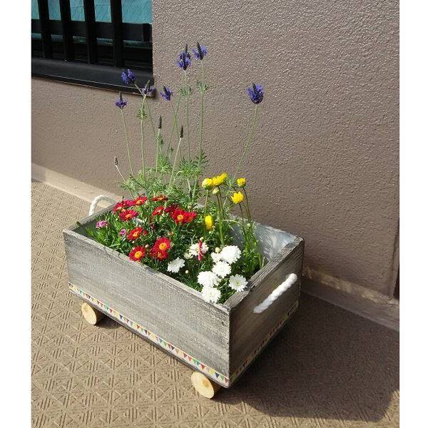 ヘルメス ウレタンウッド アンティークBOX 大 WB-L （B） シャビーブルー シャビーブルー