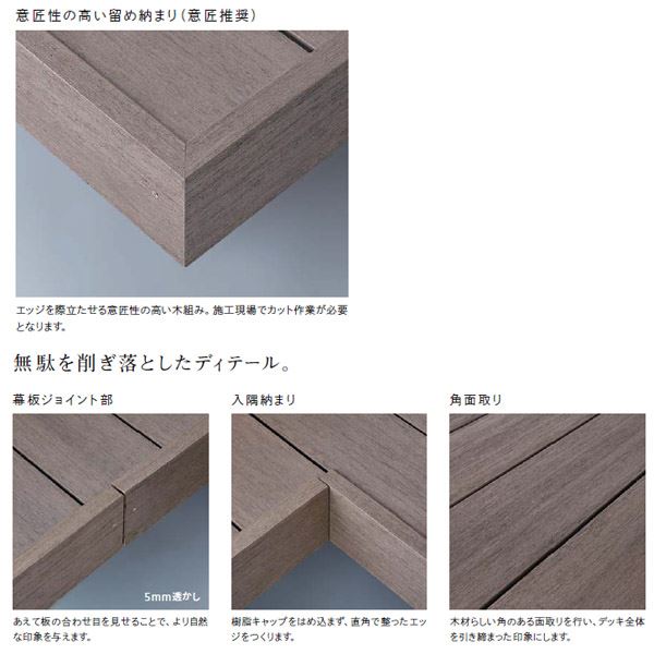 リクシル デッキDS 留め納まり 3.5間×3尺 標準束柱Aセット（固定束 高さ550mm） 『ウッドデッキ 人工木』 