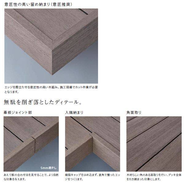 リクシル デッキDS 留め納まり 2間×5尺 標準束柱Bセット（調整束 高さ373～550mm） 『ウッドデッキ 人工木』 