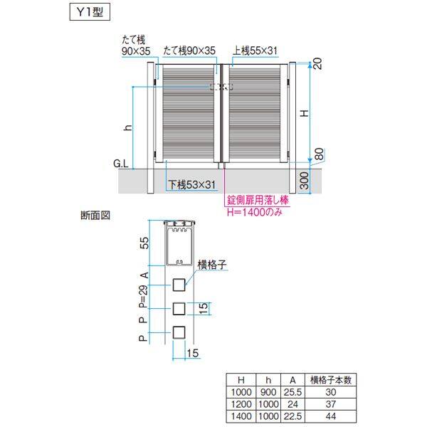三協アルミ レジリア Y1型 0814 片開きセット 門柱タイプ 