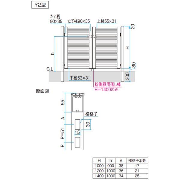 三協アルミ レジリア Y2型 1012 片開きセット 門柱タイプ 